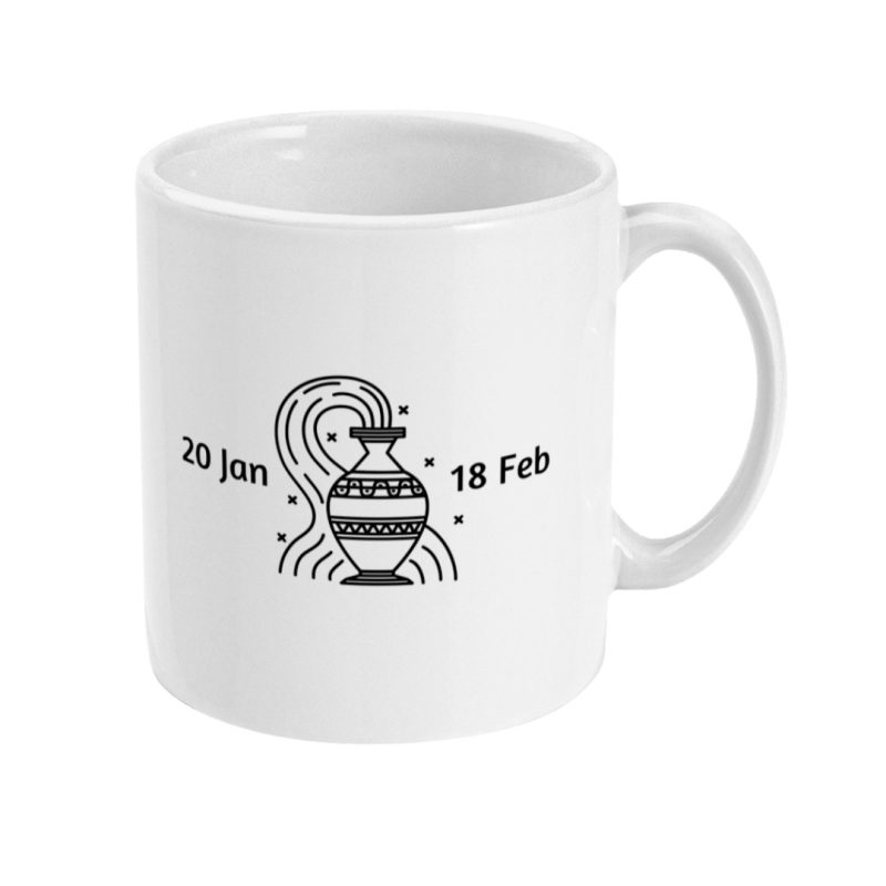 Unique Aquarius Mug - 20th Jan To 18th Feb Birthdays - 11oz Ceramic Tea/Coffee Mug