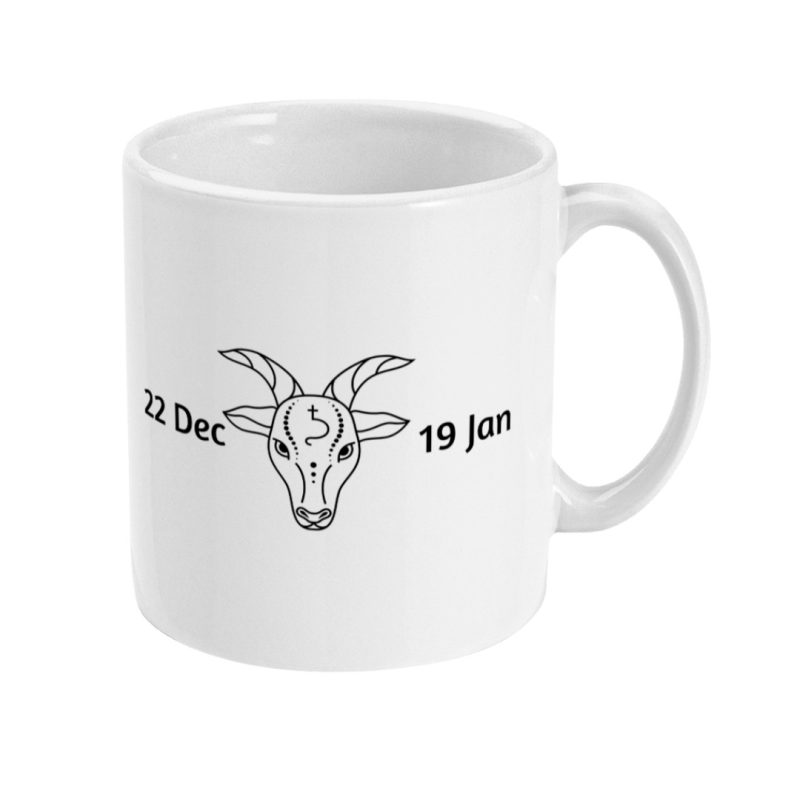 Unique Capricorn Mug - 22nd Dec To19th Jan Birthdays - 11oz White Ceramic Tea/Coffee Mug