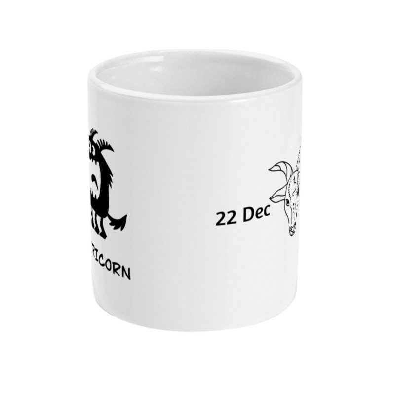 Unique Capricorn Mug - 22nd Dec To19th Jan Birthdays - 11oz White Ceramic Tea/Coffee Mug