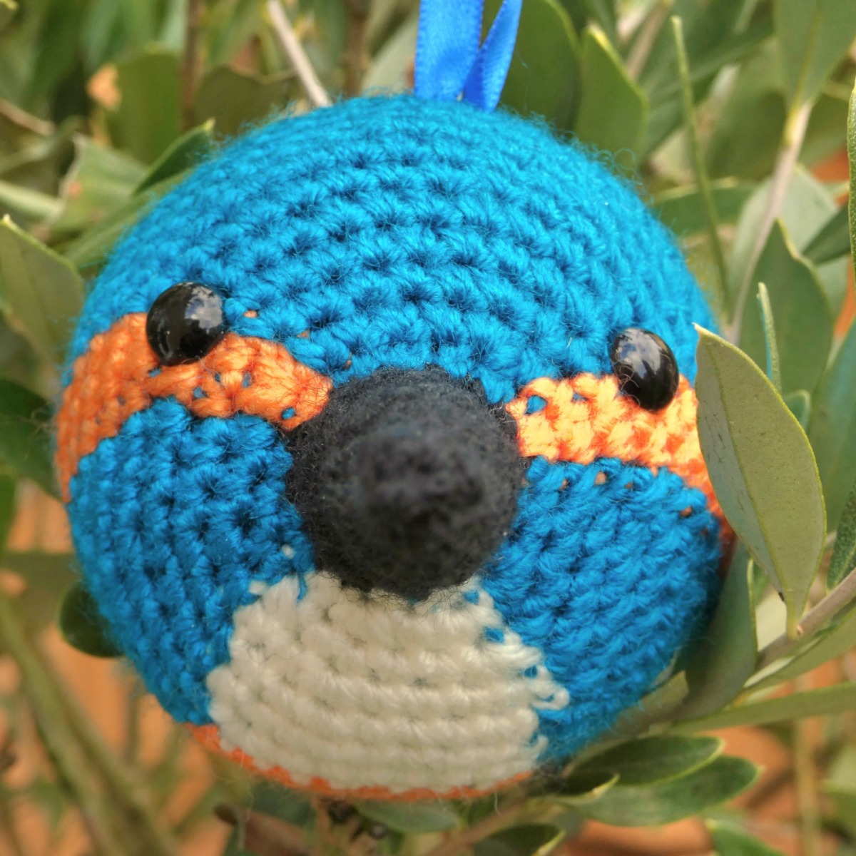 Kingfisher Crocheted Tree Decoration - Ready To Ship - Crafter's Market UK