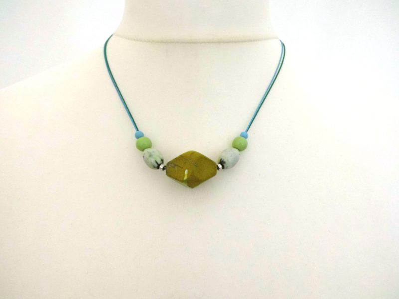 Mustard yellow bead necklace