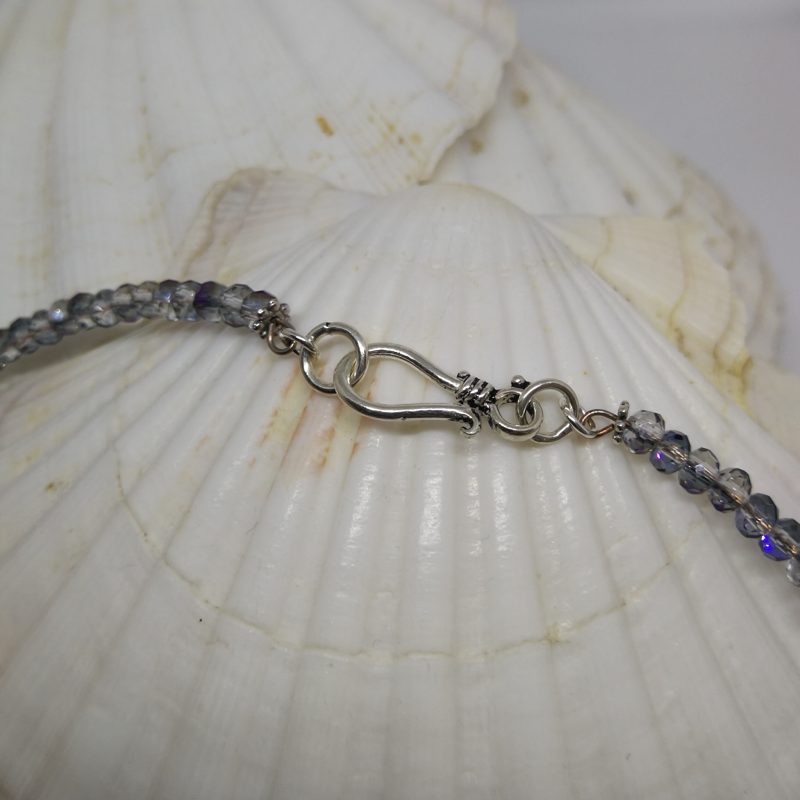 Crystal Points Choker Necklace | Pink Purple and Turquoise | Titanium Coated