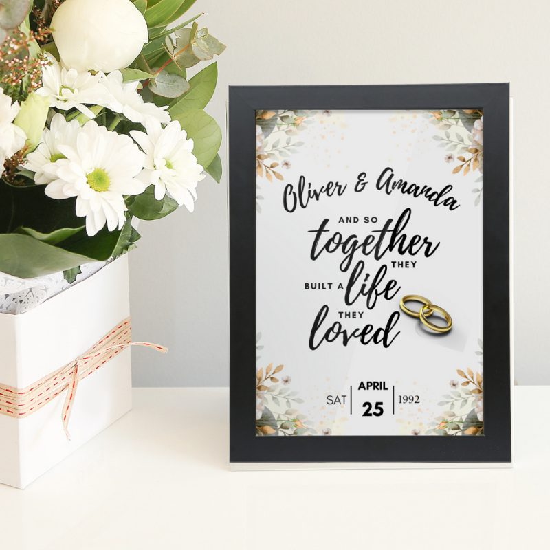 Personalised Wall Art - 'A Life They Loved' - Wedding/Anniversary - Unique Framed Print