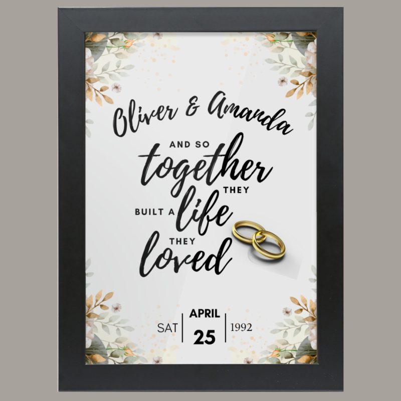 Personalised Wall Art - 'A Life They Loved' - Wedding/Anniversary - Unique Framed Print