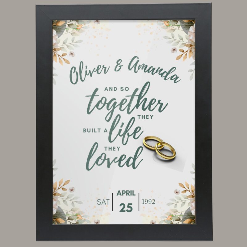Personalised Wall Art - 'A Life They Loved' - Wedding/Anniversary - Unique Framed Print