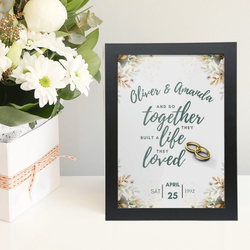 Personalised Wall Art - 'A Life They Loved' - Wedding/Anniversary - Unique Framed Print