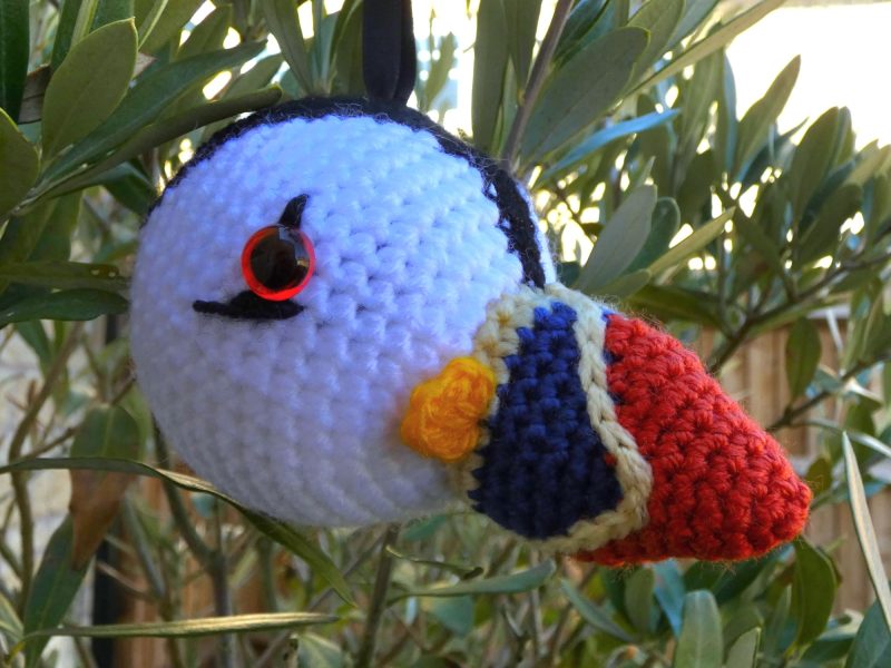 Puffin crocheted tree decoration - ready to ship