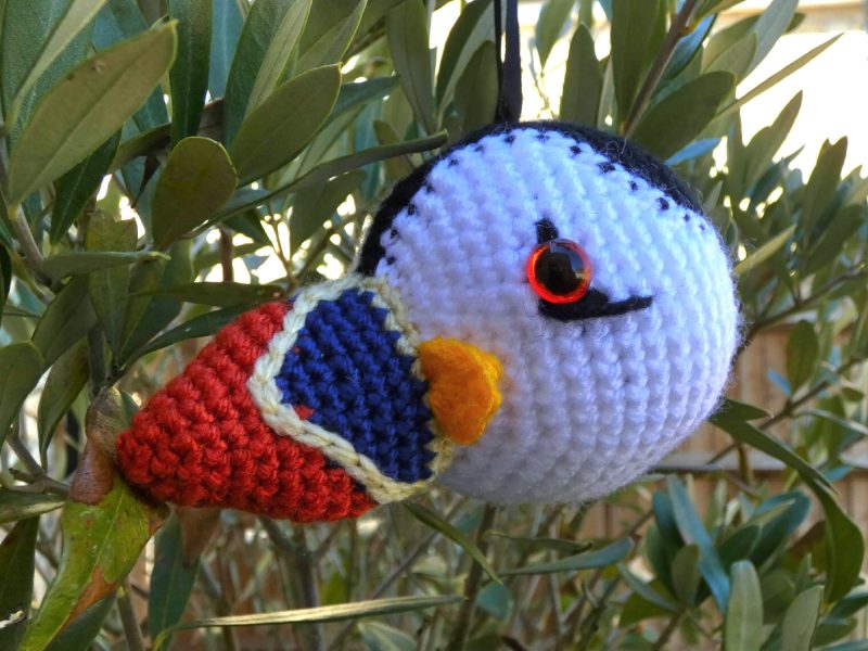 Puffin crocheted tree decoration - ready to ship