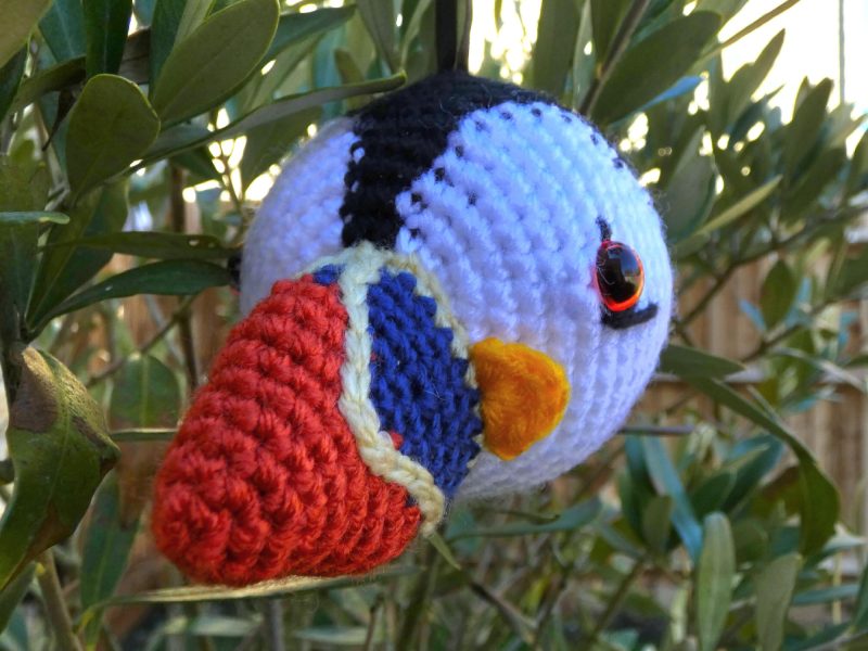Puffin crocheted tree decoration - ready to ship