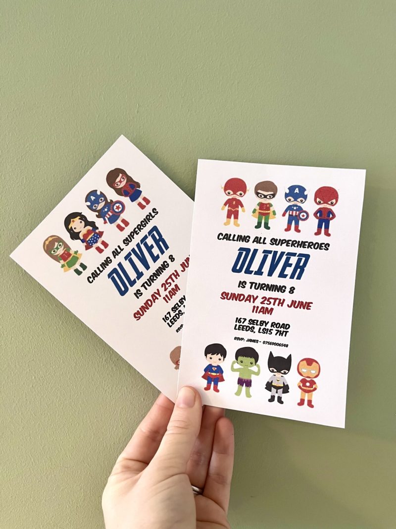 Superhero Character Invitations
