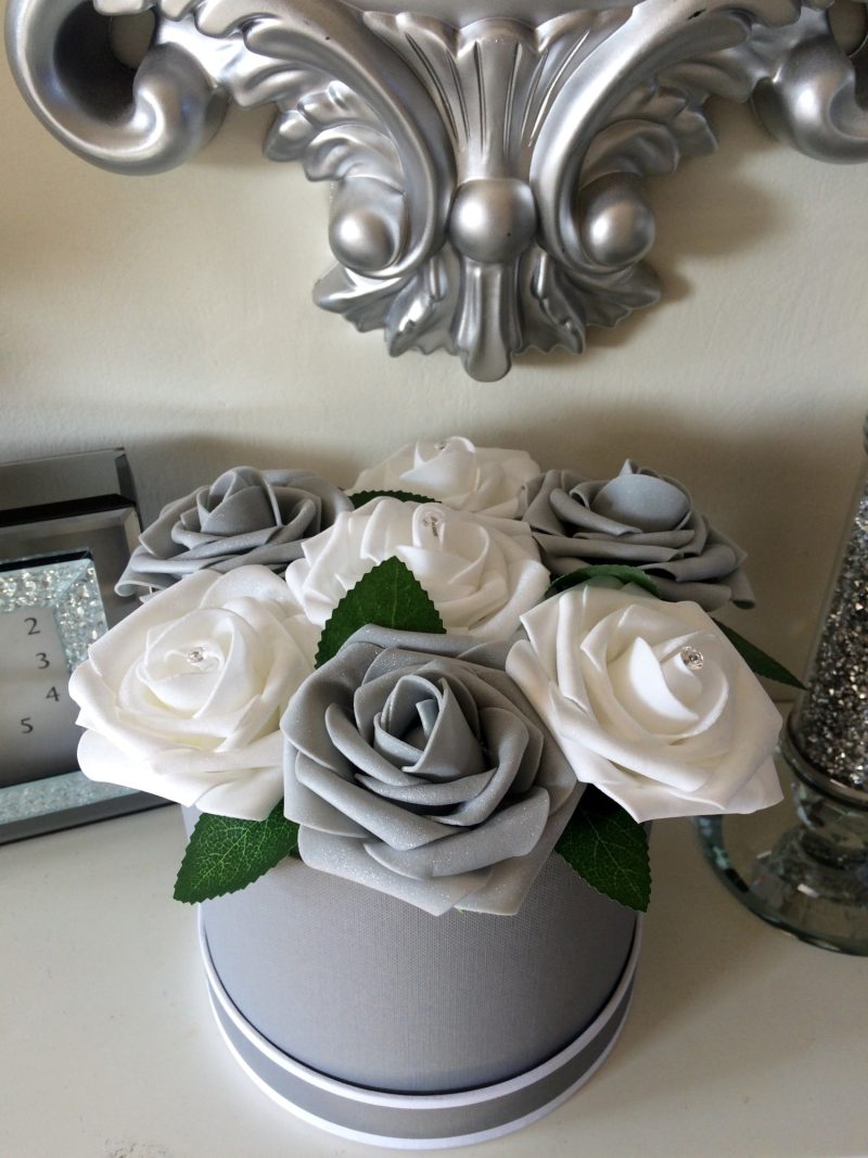 Artificial flower hat box, Roses in hat box, Home decor, Artificial Flower Gift