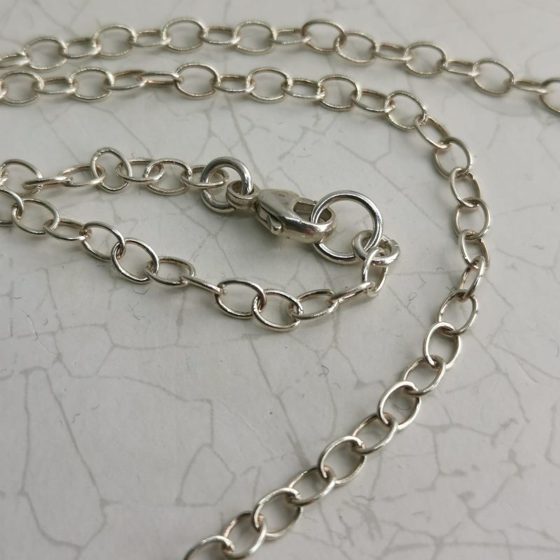 Teal Quartz Necklace made with Sterling SilverTrace Chain with Lobster Clasp Fastener