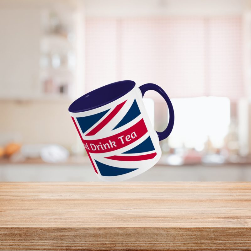 'Keep Calm And Drink Tea' Union Jack Mug – Unique Gift – 11oz Two Toned Ceramic Tea/Coffe Mug