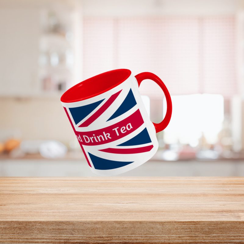 'Keep Calm And Drink Tea' Union Jack Mug – Unique Gift – 11oz Two Toned Ceramic Tea/Coffe Mug