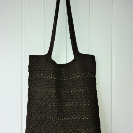 Crochet tote bag, handmade, coffee