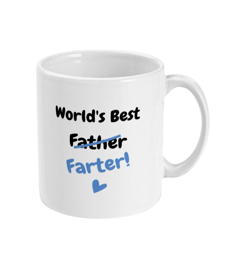 'Worlds Best Farter' Unique Fathers Day Mug – 11oz White Ceramic Tea/Coffee Mug