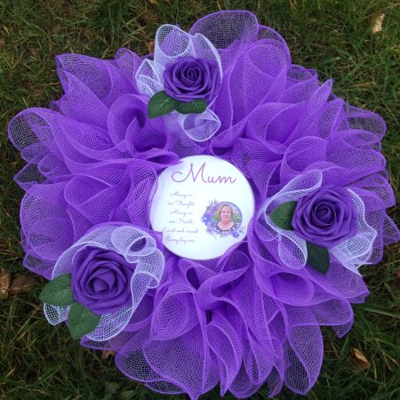Handmade Graveside Wreath, Memorial wreath, Memory wreath, Deco mesh wreath, Graveside flowers