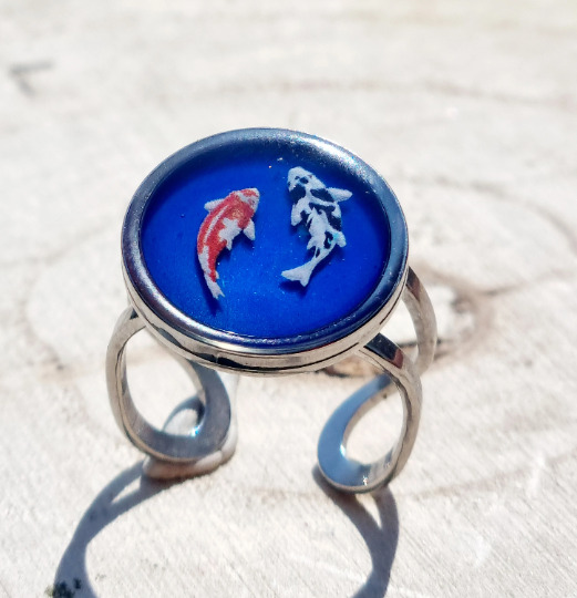 Koi Pond Jewellery Set, Mini Aquarium Lover Crafter's Market UK