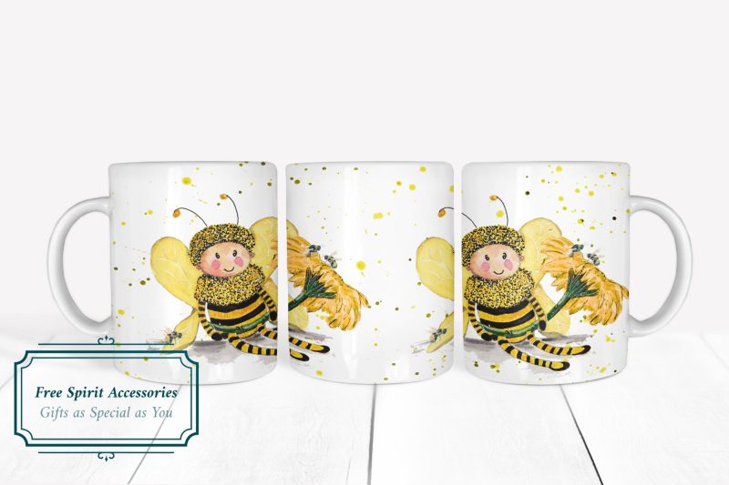 Cute Bumble Bee All Around Print Mug