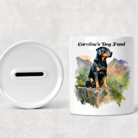 Personalised Rottweiler Dog Money Box
