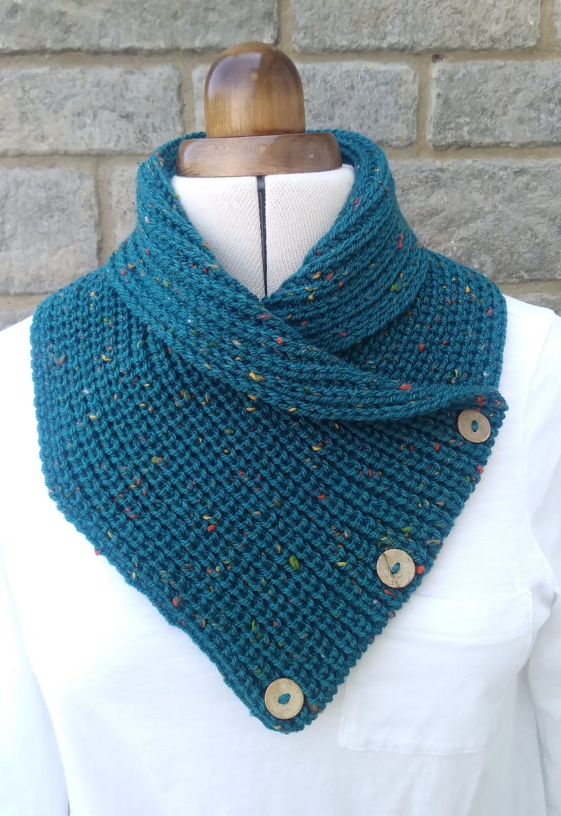 Cosy Neck warmer, snood, scarf in colour "Teal Fleck"