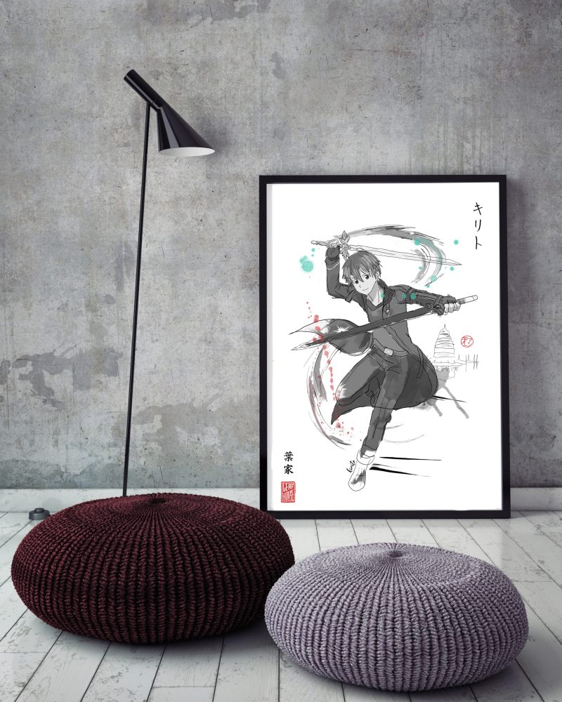 Sword Art Online Prints | Fanart Posters | Sumi-e Japanese Ink brush |