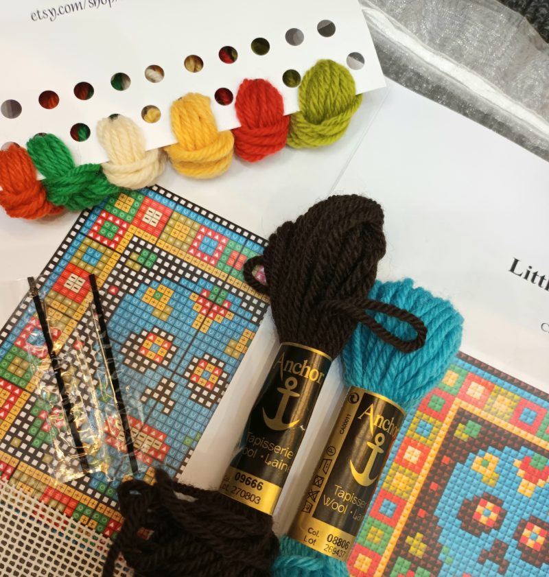 Sugar Skull Tapestry Kit, Beginners, Counted Cross-stitch Kit