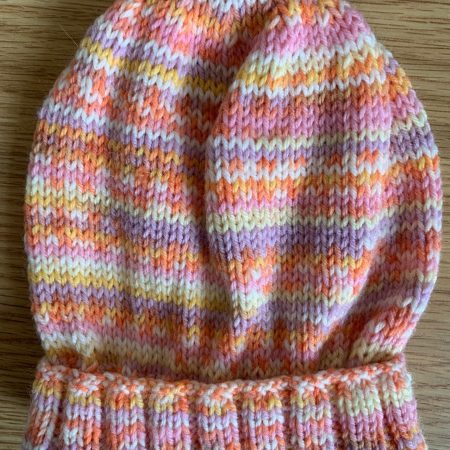 Hand knitted beanie