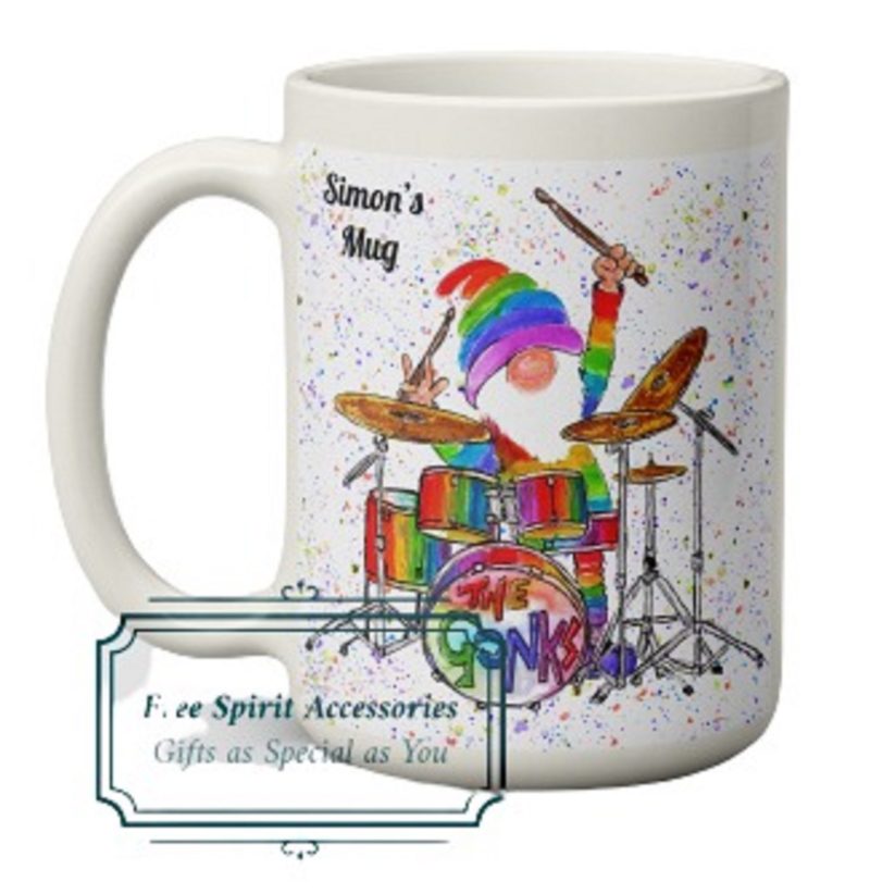 Personalised Gonk Drummer Mug