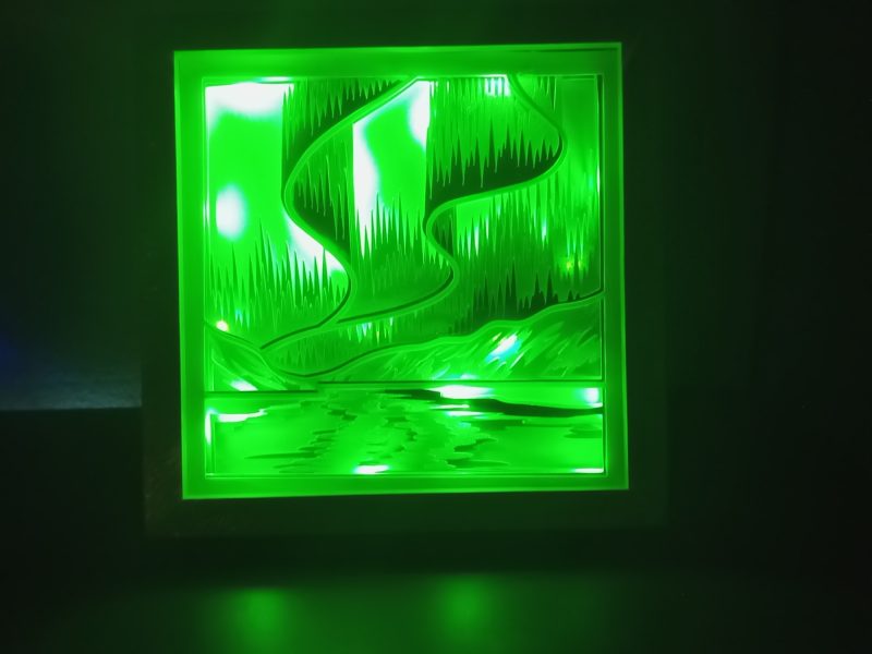 3D Northern Lights Nightlight, wall art, handmade to order, in choice of light colours