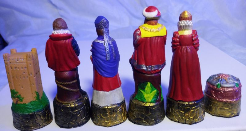 Chess Set Scottish and English Historical Figures, Handmade and Hand Painted pieces only