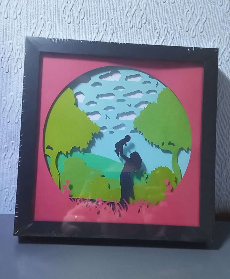 3D Wall Art, Mother and Baby Night Light, Light Box, Home Decor