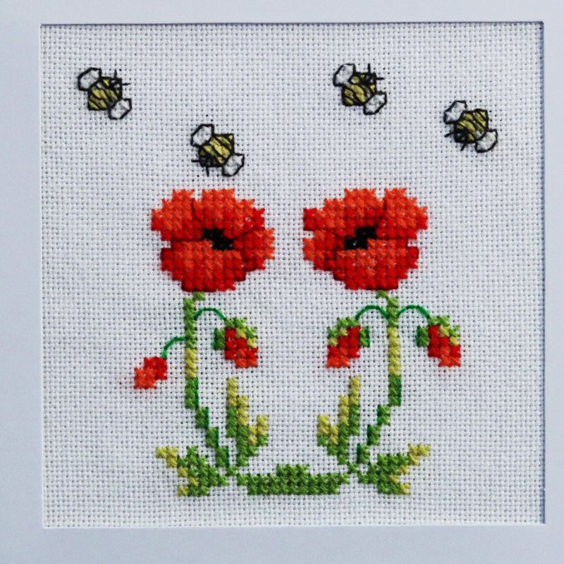 Poppies ....A Cross stitch greetings card for all occasions and perfect for everyone