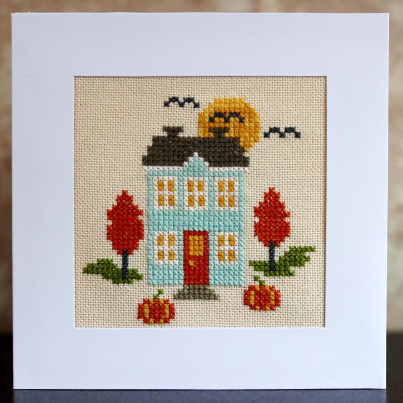 Autumn House....A Cross stitch greetings card for all occasions and perfect for everyone