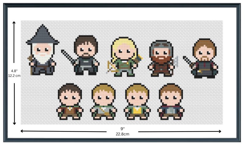 Easy Cross Stitch Kit: Fantasy Characters - The Fellowship - Cross Stitch Kit for Beginners