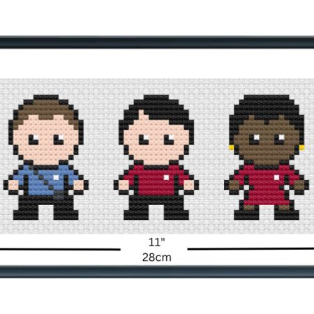 Cross stitch design of Star Trek The Original Series with dimensions