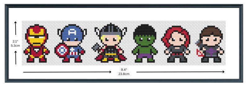 Easy Cross Stitch Kit: Superheroes Team - The Avengers - Cross Stitch Kit for Beginners