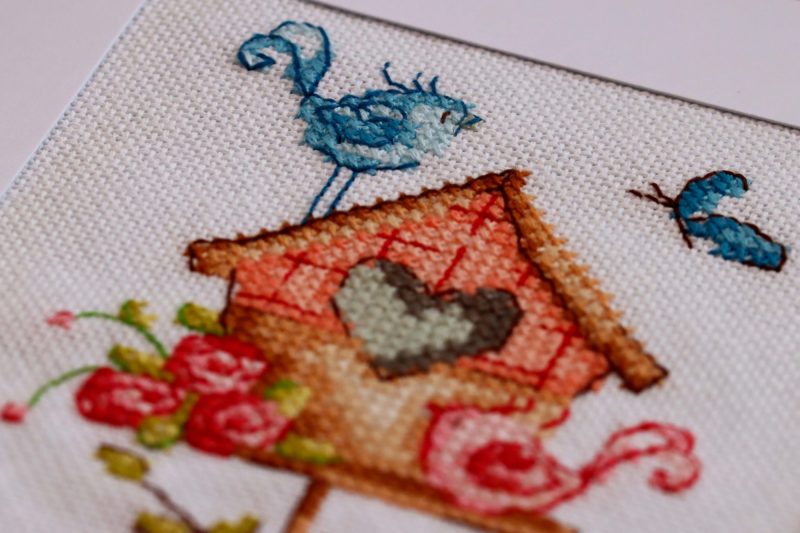 Bird Box ....A Cross stitch greetings card for all occasions and perfect for everyone