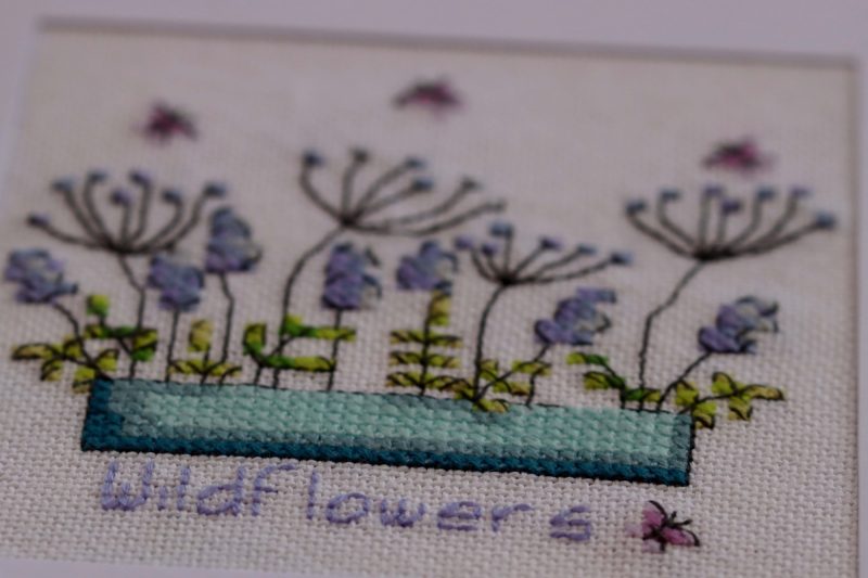 Wildflowers....A Cross stitched greetings card for all occasions and perfect for everyone