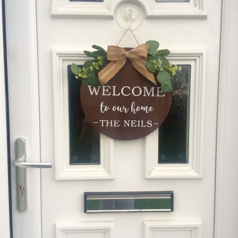 Handmade Personalised Welcome Door Sign, Welcome Sign, Home Decor, Family Wall Sign, New Home Gift