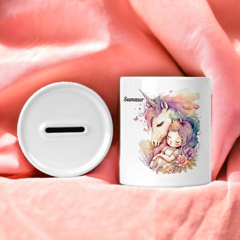 Personalised Unicorn and Fairy Money Box