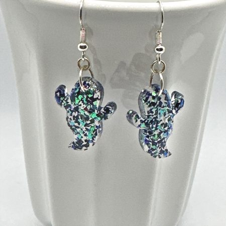 Cute Ghost Earrings | Blue/Green Glitter mix Halloween earrings