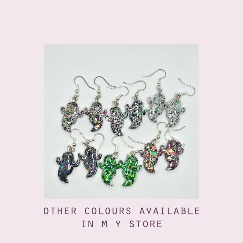 Cute Ghost Earrings | Purple Glitter mix Halloween