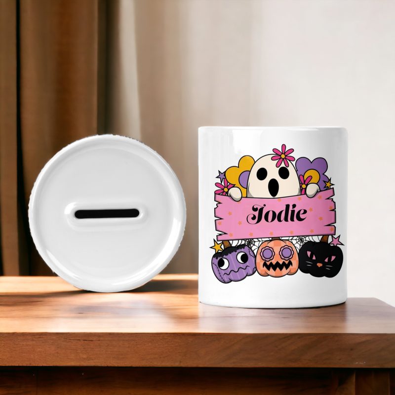 Personalised Halloween Ghosts Money Box