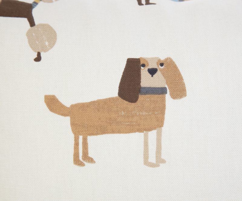 Cushion or cover with dogs, concealed zip, Same print is on both sides. 18in pad