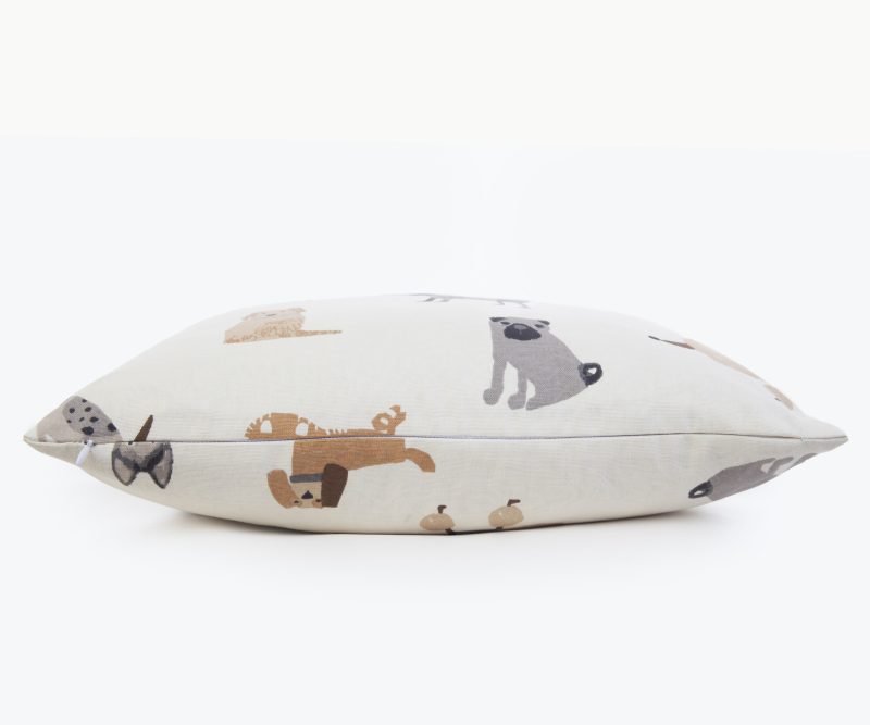 Cushion or cover with dogs, concealed zip, Same print is on both sides. 18in pad