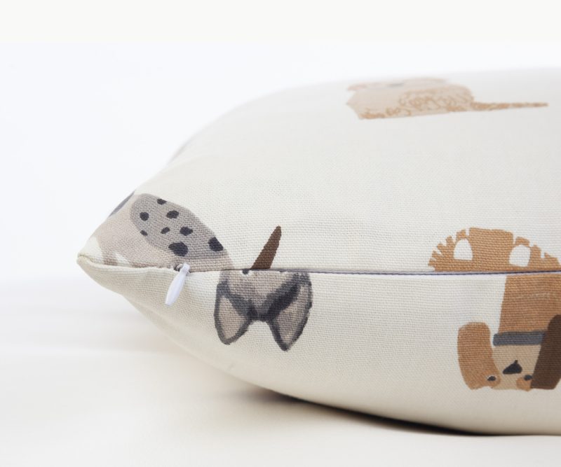 Cushion or cover with dogs, concealed zip, Same print is on both sides. 18in pad