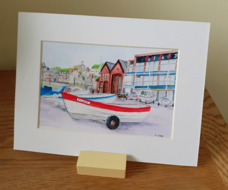Filey Lifeboat Station, Coble Landing . Print of an original landscape watercolour Filey print