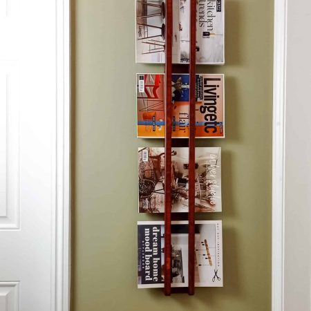 Wall magazine rack – wooden magazine display – magazine organiser