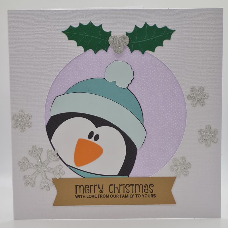 Handmade Card-craft 'Peeping Penguin' Christmas Card (Personalised)